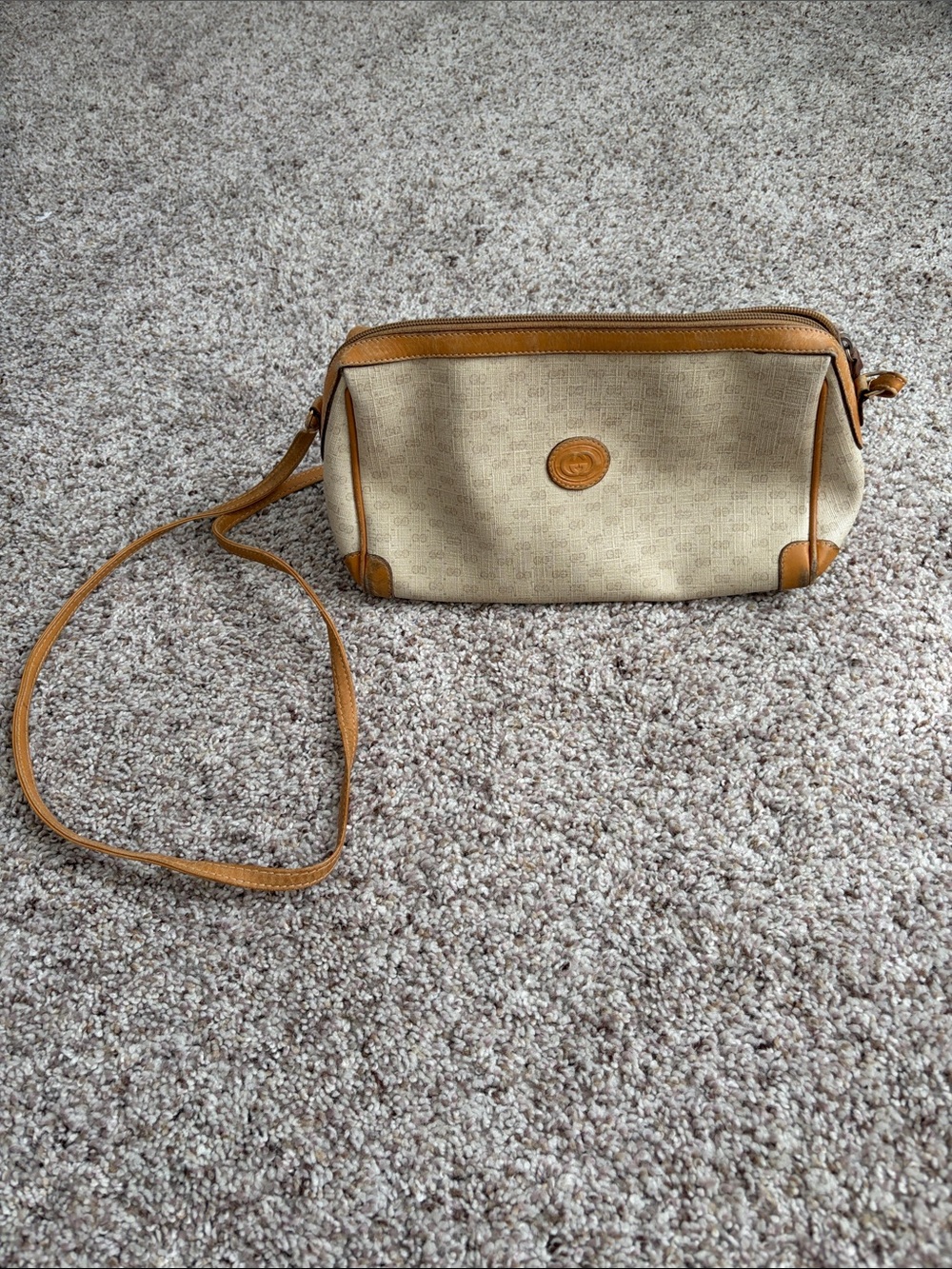 Vintage Gucci GG Supreme Micro GG Shoulder Bag Brown Canvas/Leather